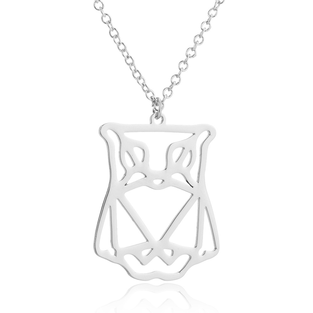 Kalung Bentuk origami Geometris Bahan stainless steel Untuk Wanita