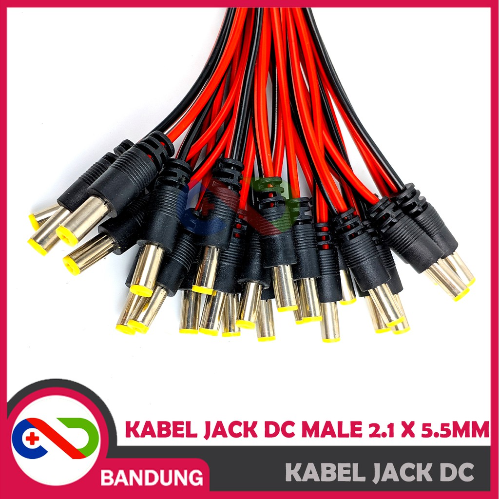 KABEL JACK DC MALE 2.1 X 5.5MM UNTUK ADAPTOR JARING POWER SUPPLY