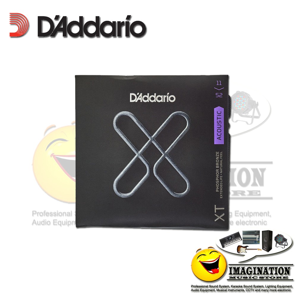 D'Addario XTAPB1152 XT Phosphor Bronze Acoustic Guitar Strings -.011-.052 Custom Light