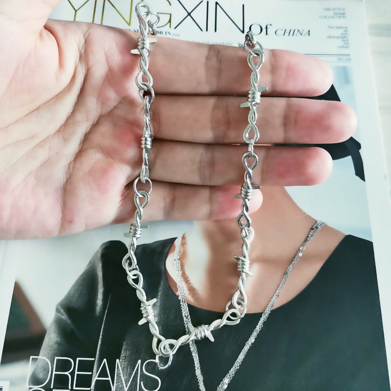 Kalung Rantai Choker Bahan Metal Gaya Punk Gothic Hip Hop Untuk Pria Dan Wanita