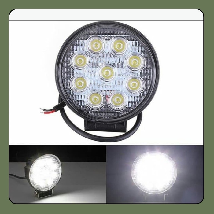 Lampu Sorot LED BULAT 27W Lampu Tembak 9 MATA Motor Mobil