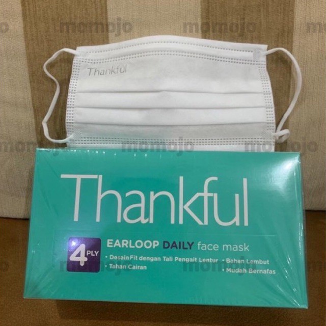 MASKER THANKFUL DAILY MASK EARLOOP 4 PLY DEWASA