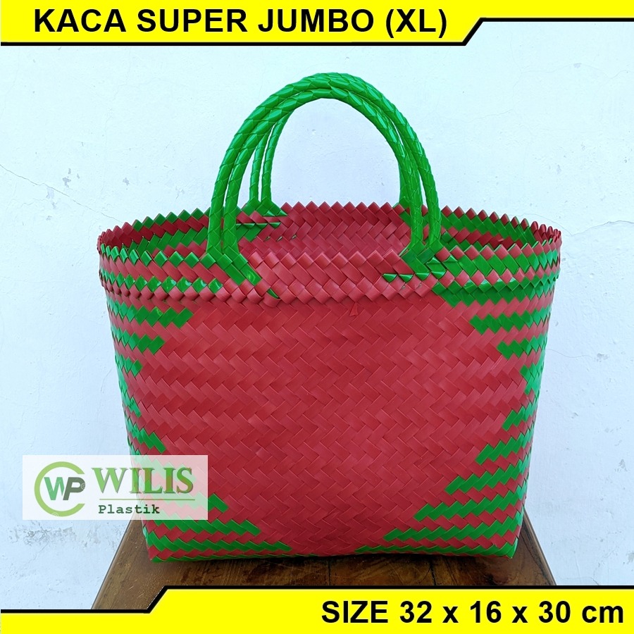 Tas Anyaman Plastik KACA SUPER JUMBO (XL) / Tas Parcel Sembako Hampers