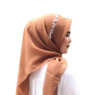 KERUDUNG SEGI EMPAT BELLA SQUARE PAYET/ JILBAB PAYET BELLA SQUARE BAHAN POLLYCOTTON/ HIJAB PAYET-MOCCA