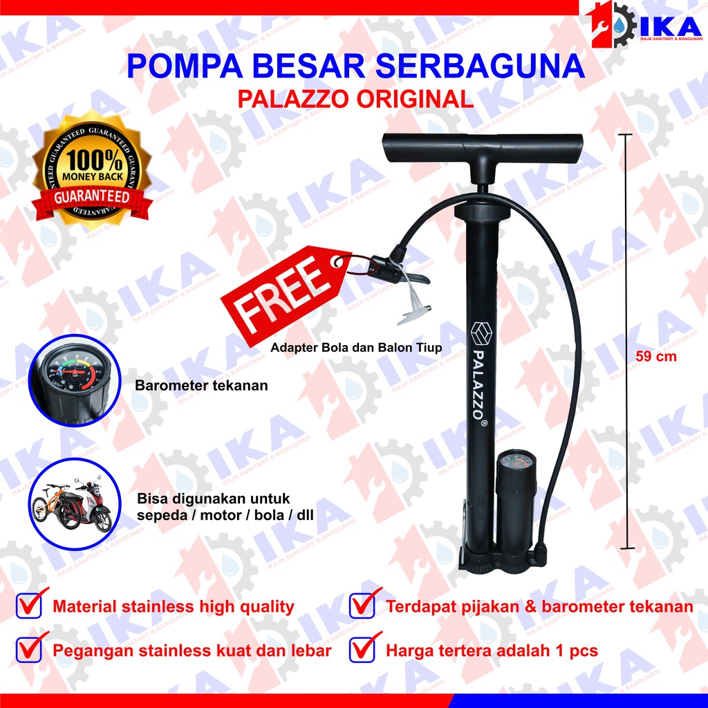 alat pompa sepeda / hand pump pompa angin panjang serbaguna ban roda isi angin