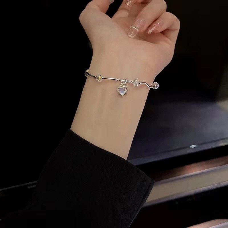 Gelang Bangle Hias Kristal Zirkon Bulat Warna-Warni Untuk Wanita