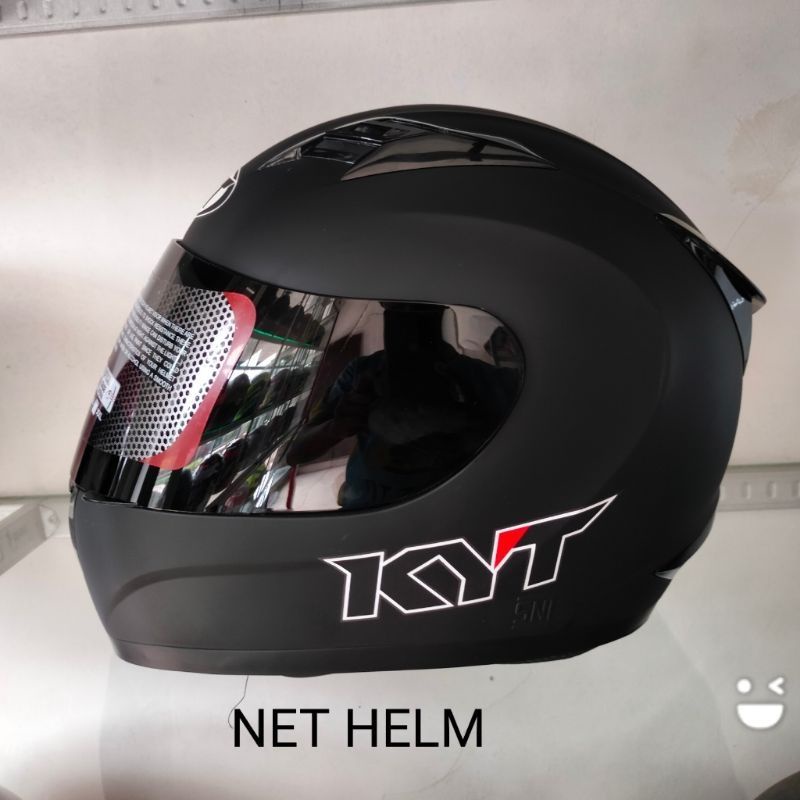 HELM KYT R10 SOLID BLACK DOFT ONGKIR 2 KG-R10 BK DOFT