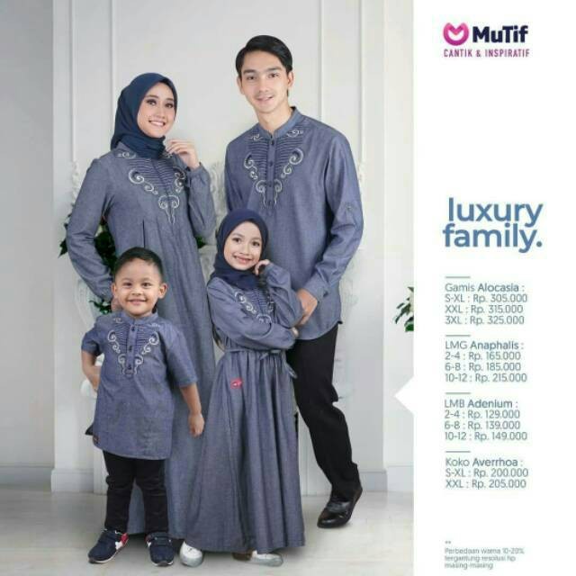 Set-Family-Muslim-Busana- Sarimbit Mutif Luxury / Set Busana Muslim Keluarga - Gamis, S -Busana-