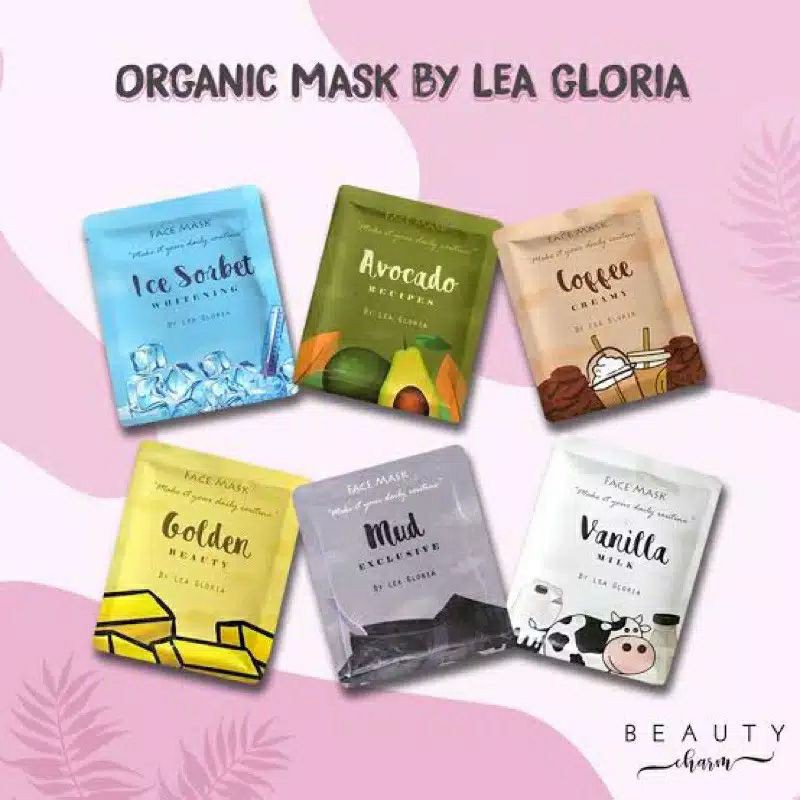 Masker Organik Lea gloria Masker 20gr BPOM wajah whitening glowing