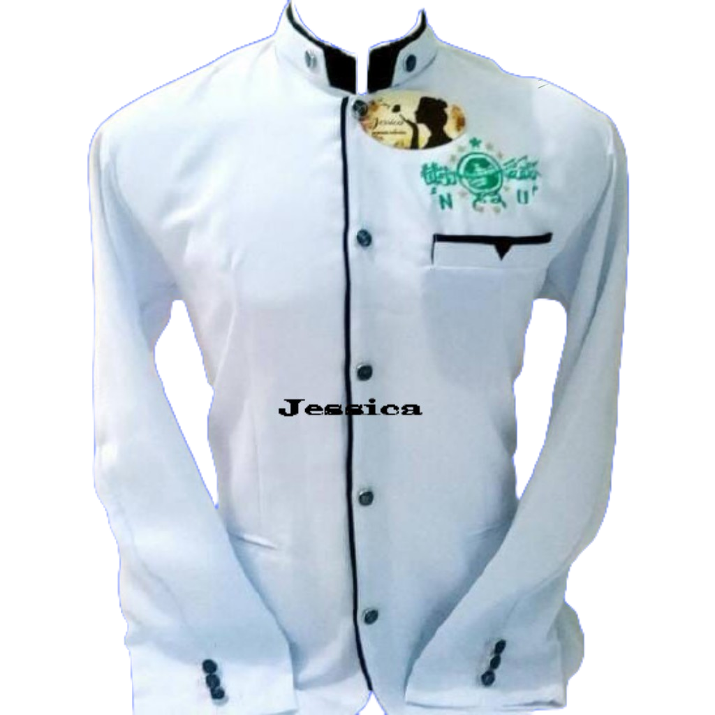 Baju Atasan Jasko Jas Koko Busana Muslim Pria Dewasa Motif Bordir NU Kekinian