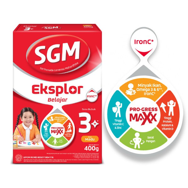 SGM Eksplor 3+ Pro-GressMaxx Madu Susu Pertumbuhan 400 gr