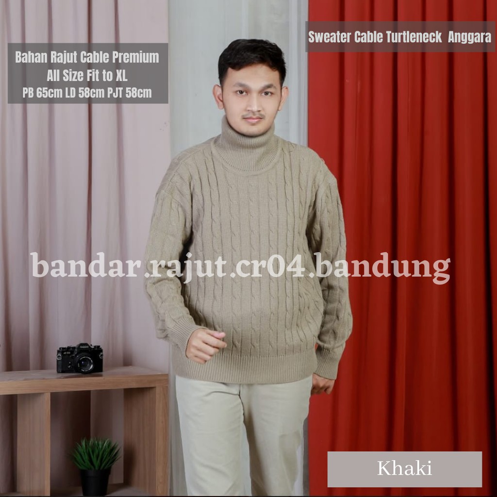 Sweater Rajut Cable Turtleneck Anggara 7 Gate Branded