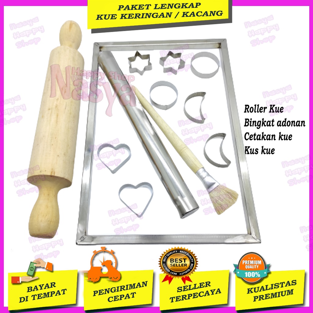 PAKET KUE KERINGAN / BINGKAI KUE KERING / CETAKAN KUE KERINGAN / GILINGAN ADONAN / KUAS KUE