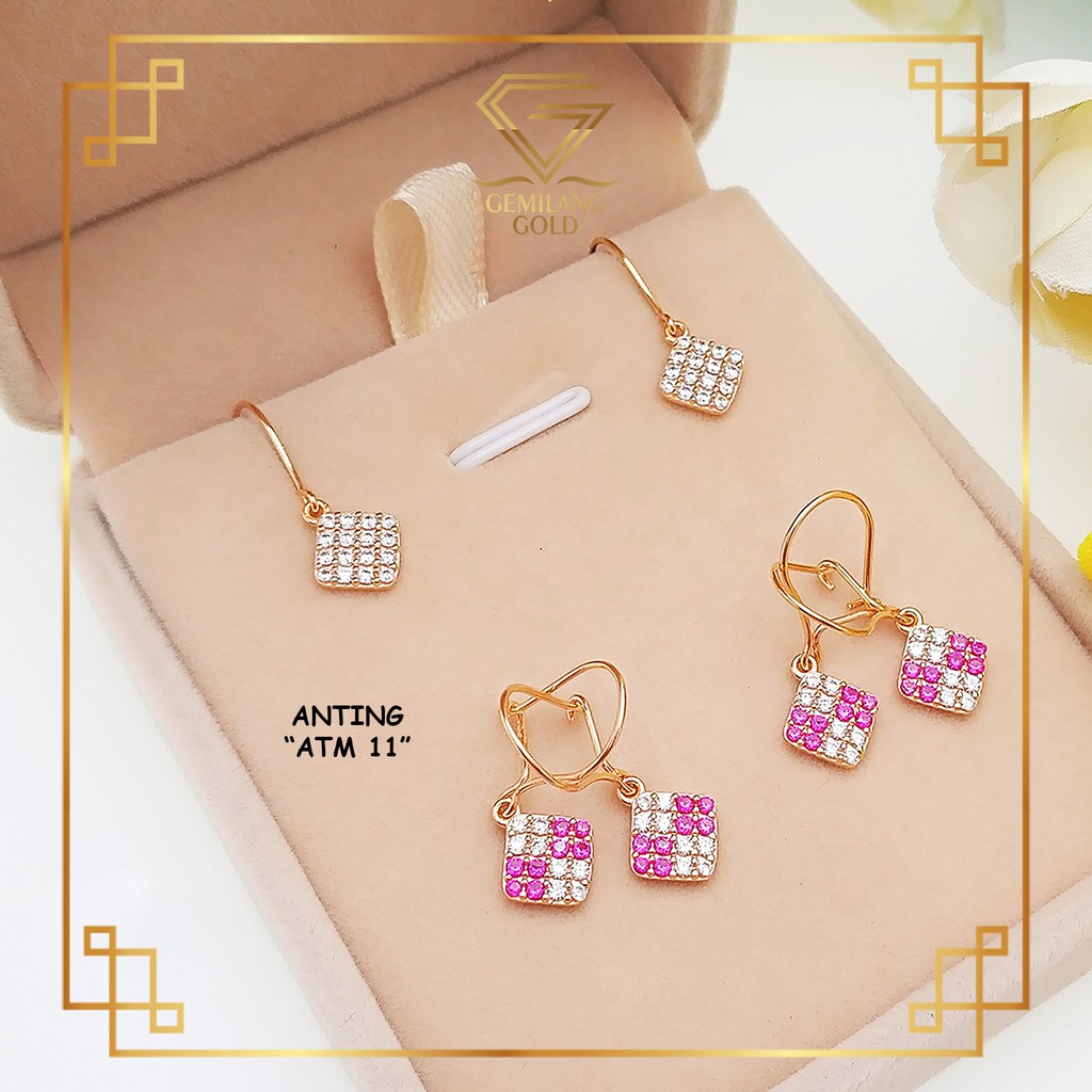 ANTING EMAS ASLI KADAR 300 (6K) ANTING EMAS WANITA LUCU & UNIK ANTING WANITA DEWASA KASUAL ANTING CE