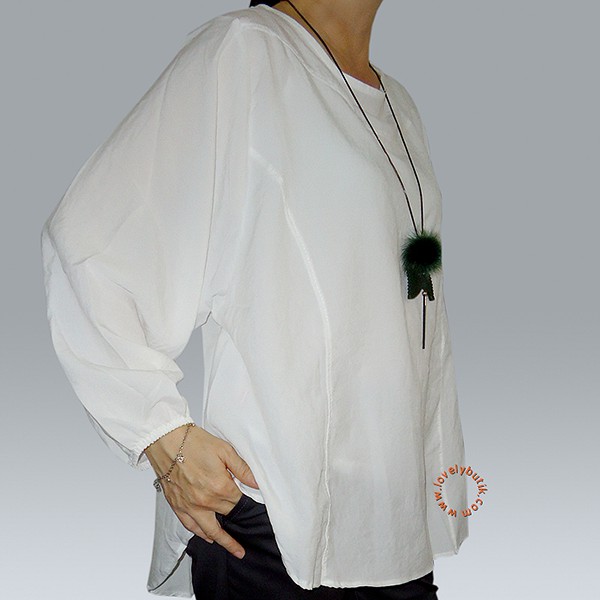 Lovely Silvana Long Sleeves Blouse - White