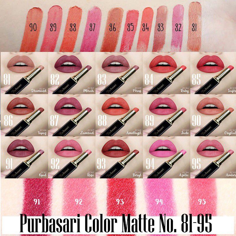 PURBASARI LIPSTIK COLOR MATTE - LIPSTIK PURBASARI MATTE NO 81-95 ORIGINAL