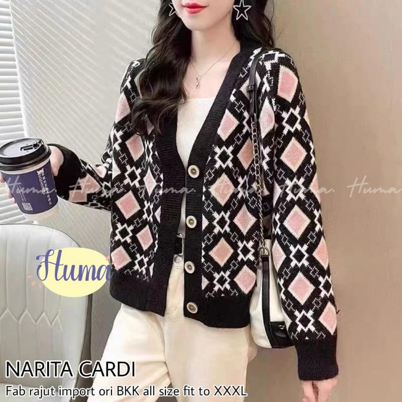 CARDI RAJUT IMPORT PREMIUM JUMBO NARITA HUMA