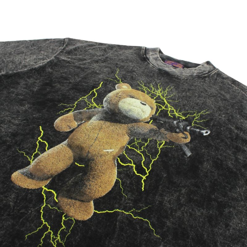 KAOS PRIA OVERSIZE TOXIC1805 YELLOW TEDDY WASH WASHING PREMIUM