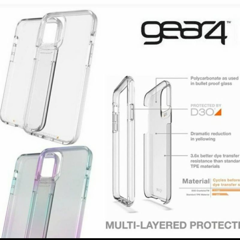 IPHONE 12 12 PRO 12 PRO MAX Gear 4 Crystal Palace Case Cover D30 Drop Impact Protection Case For App