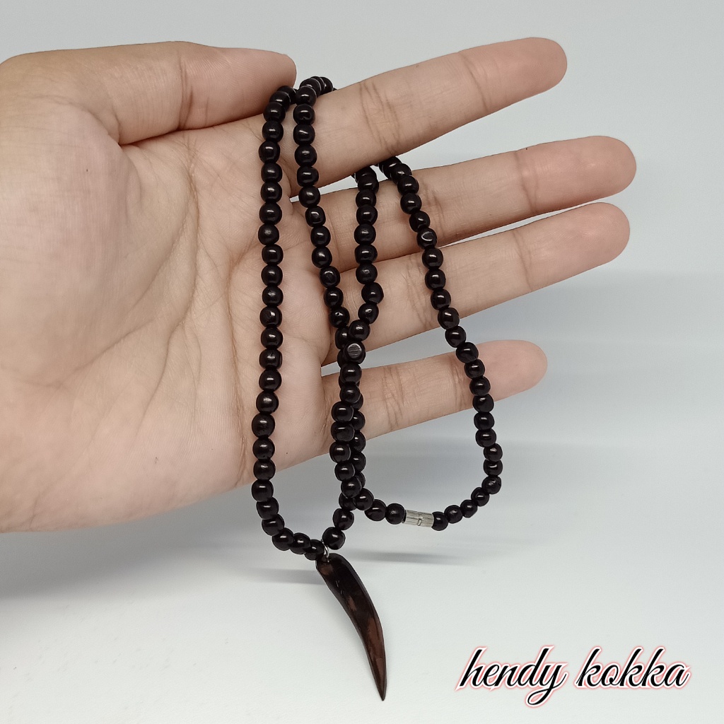 10pcs kalung kokka kaukah kaokah bulat taji hitam