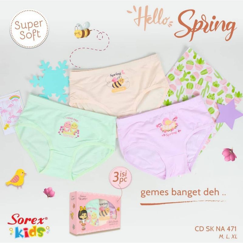 Celana Dalam Anak Cewek -Sorex CD SK NA 471 isi 3pcs