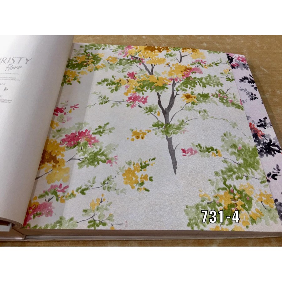 WALLPAPER DINDING MOTIF POHON TROPICAL LUKISAN CERAH FLORA