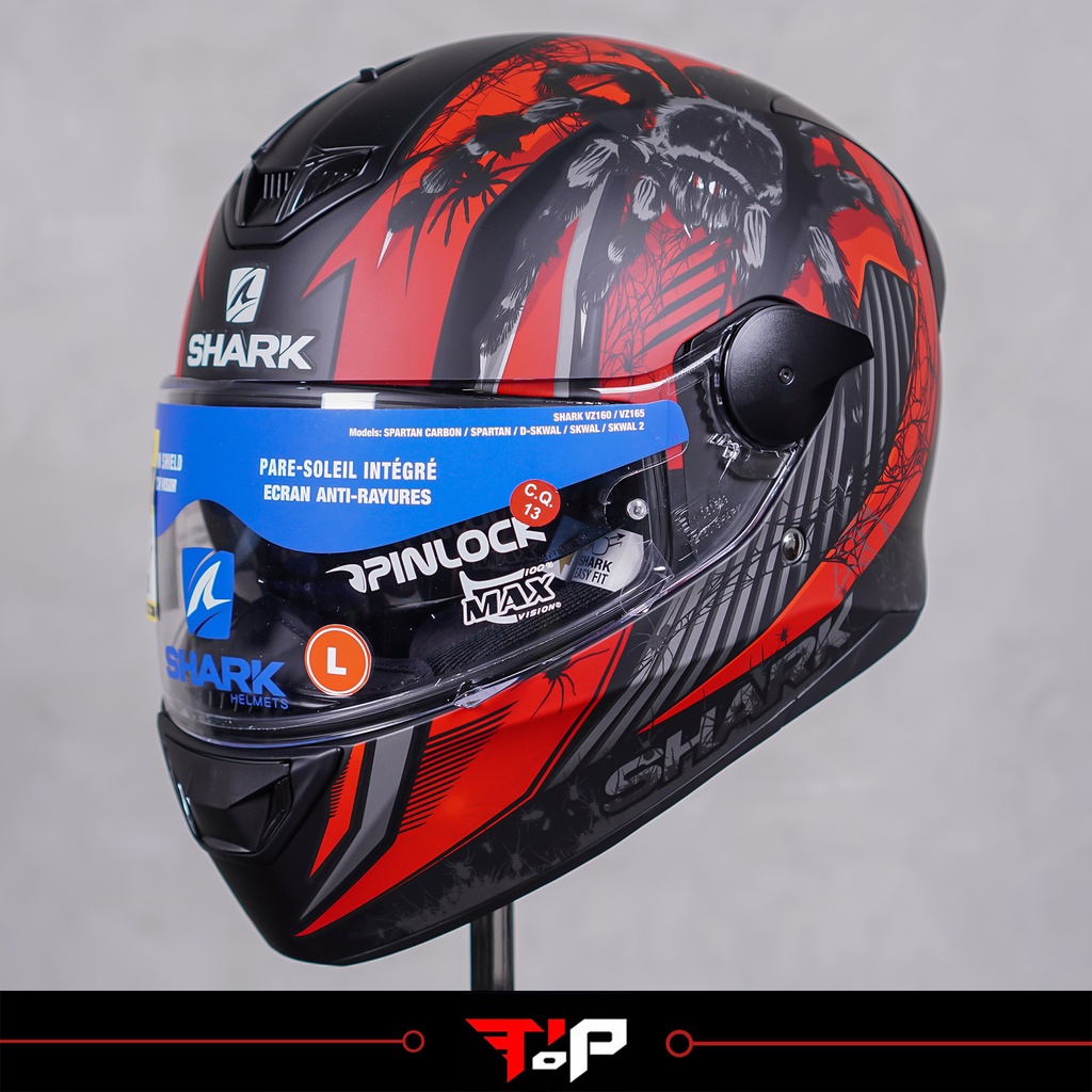 SHARK D SKWAL 2 ATTRAX BLACK RED HELM FULL FACE