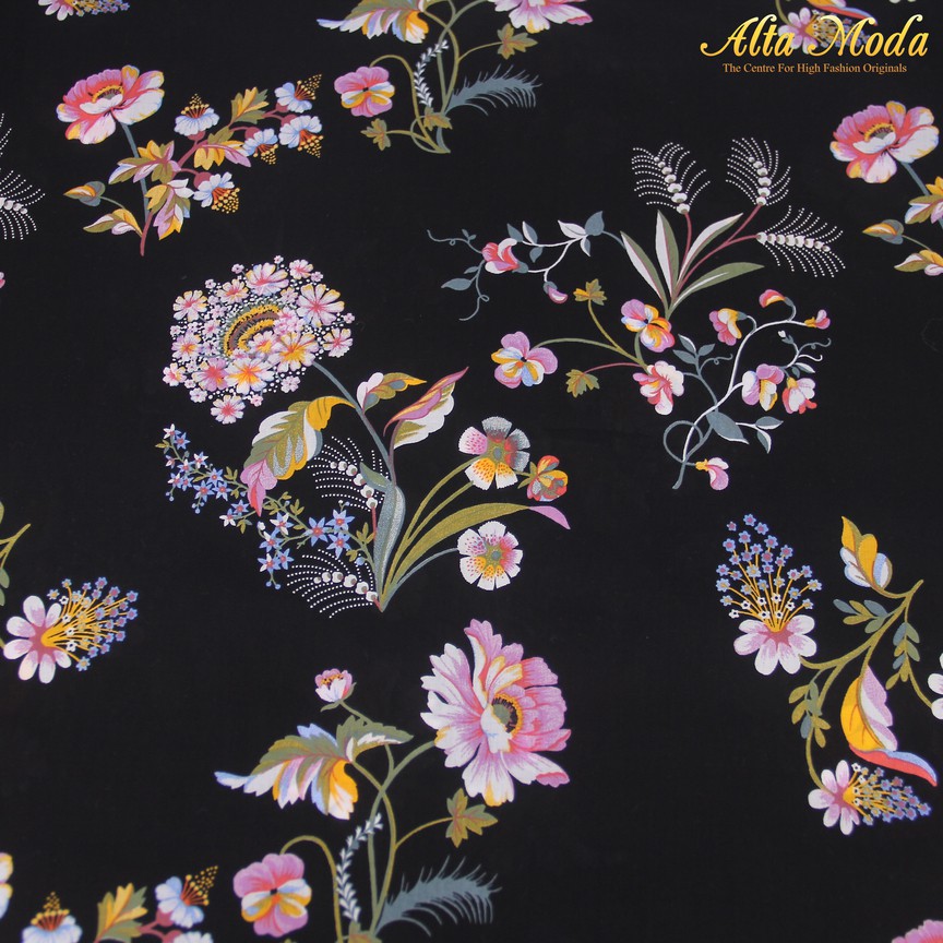 

Alta Moda Katun Voile Voal Hitam Motif Bunga Pink (1M)