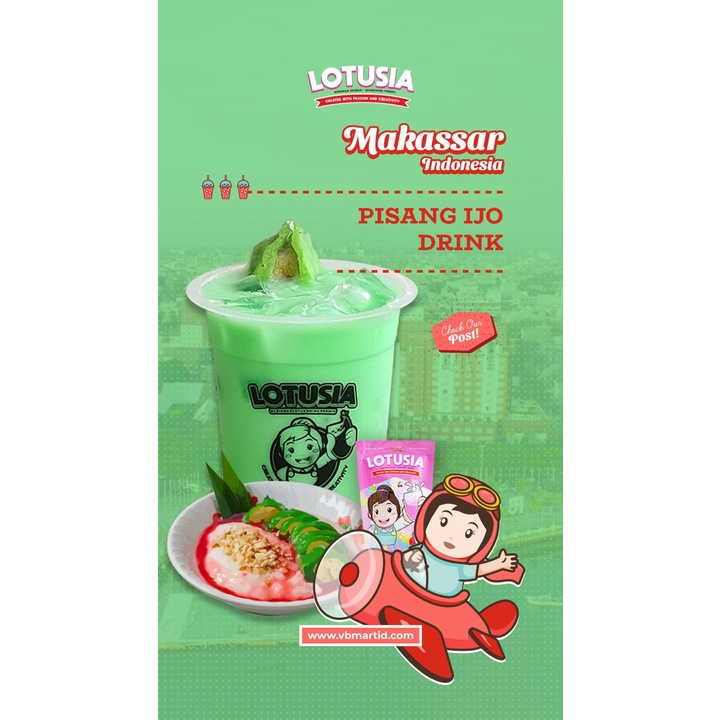 1 kg Lotusia Pisang Ijo Drink Premix (minuman serbuk rasa pisang ijo)