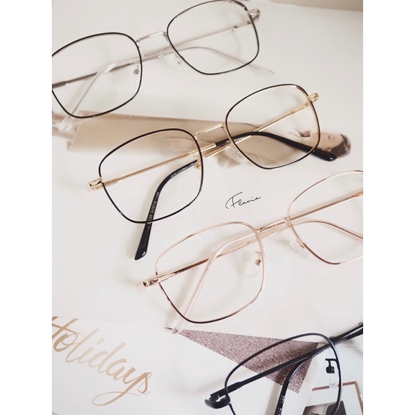 Flavia Eyewear - Kacamata Oliver Square Titanium (custom minus, photochromic, blueray, bluechromic dan photobrown)