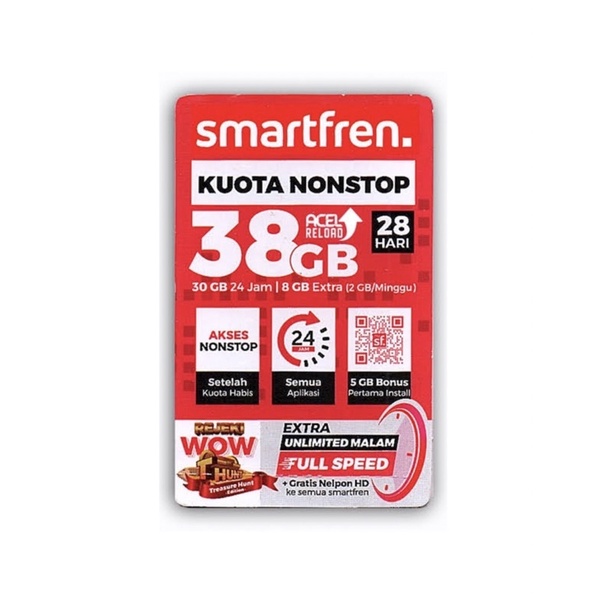 Voucher Smartfren Nonstop 6, 10, 18, 30Gb (Injek)