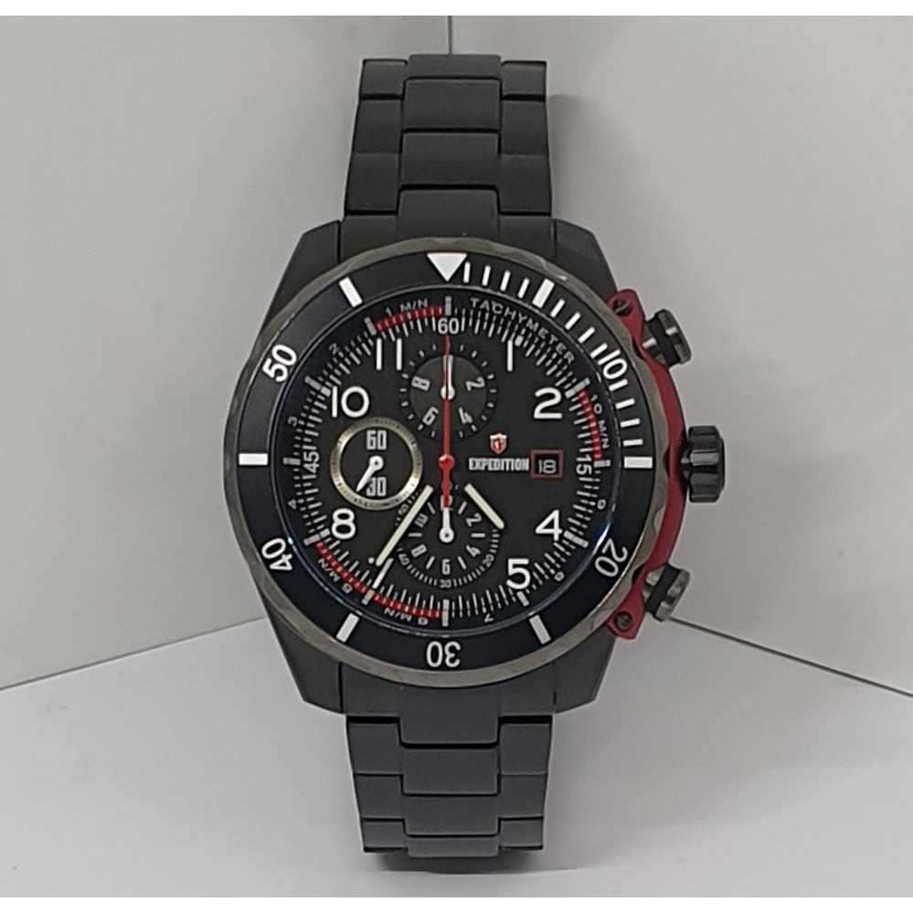 Expedition E 6795 Black Red Jam Tangan Pria Original