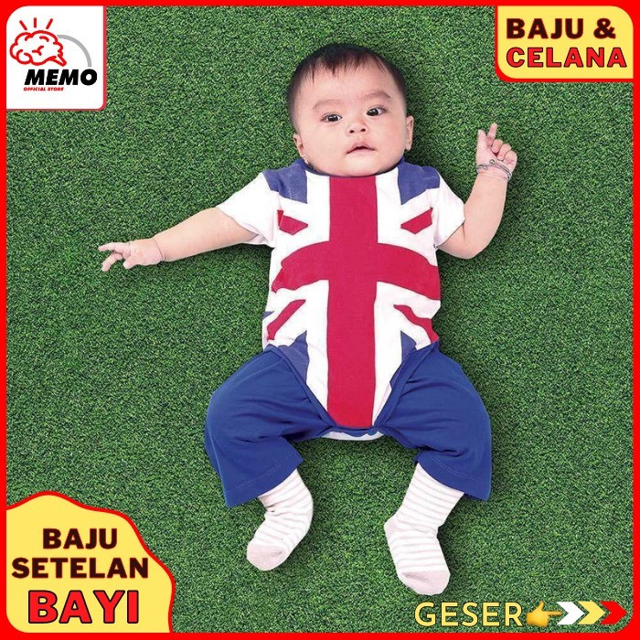 Baju Bayi Laki Laki 3 6 Bulan Motif BENDERA INGGRIS Baju Setelan Bayi Laki Laki 6 Bulan Baju Bayi