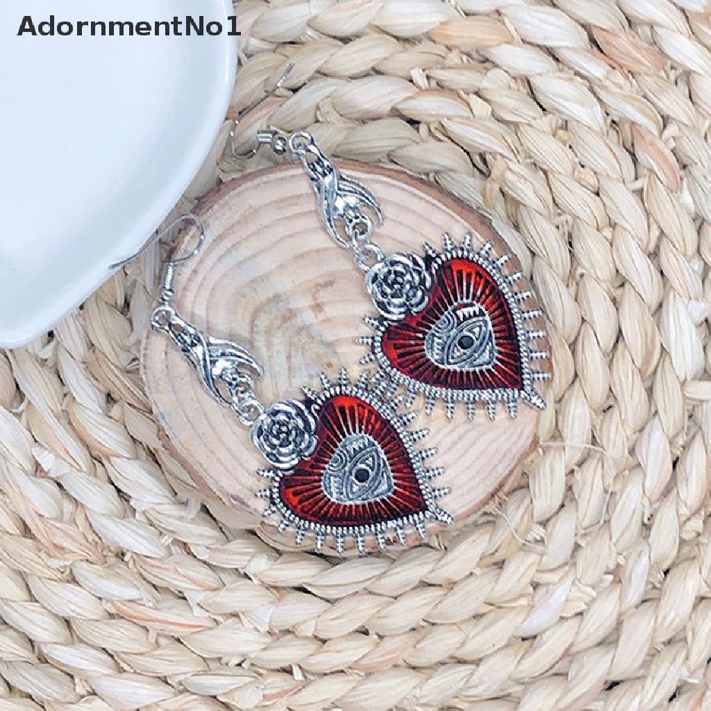 (AdornmentNo1) Anting Tusuk Gantung Desain Kelelawar / Mawar / Hati Gaya Gothic Untuk Wanita