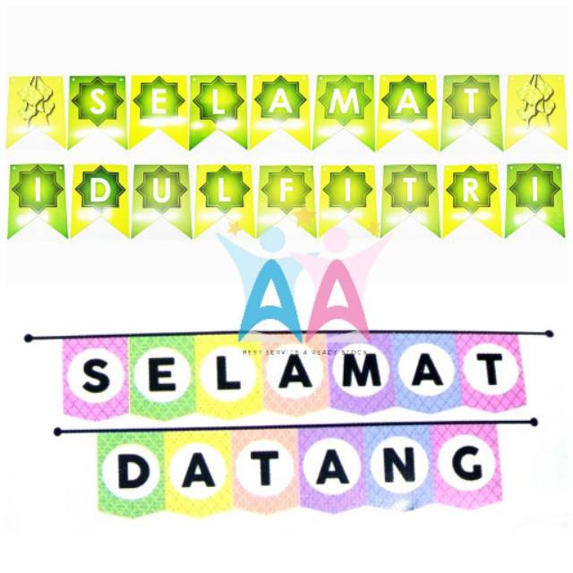 Banner Flag SELAMAT DATANG | SELAMAT IDUL FITRI Bunting Bendera Terbaik