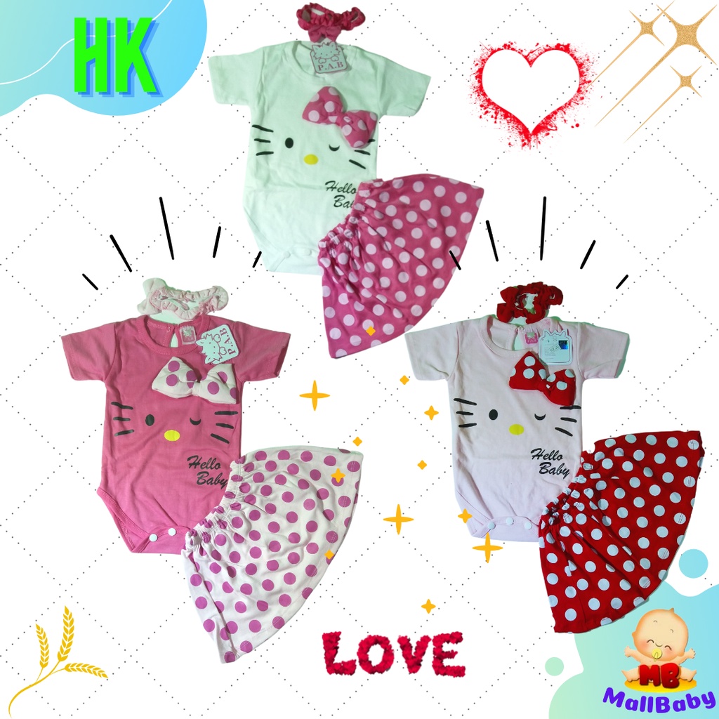 Baju Bayi Perempuan Setelan Jumper Rok Bayi HK