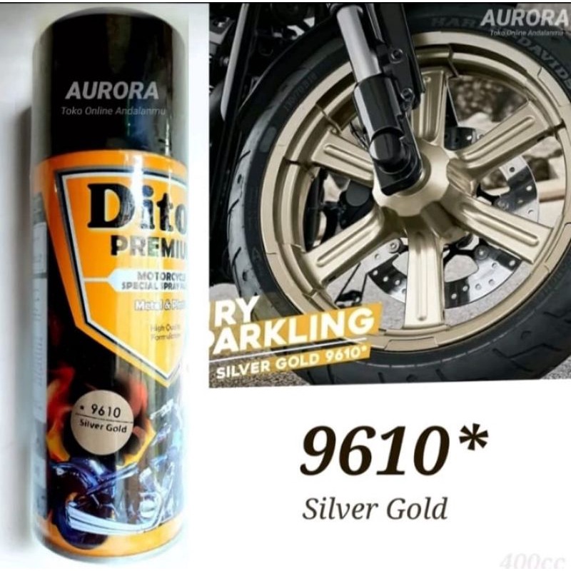 Cat Pilok Pylox Diton Premium 9610* Silver Gold 400ml Silfer Gol Keemasan Belg Vario Terbaru Tahan Bensin