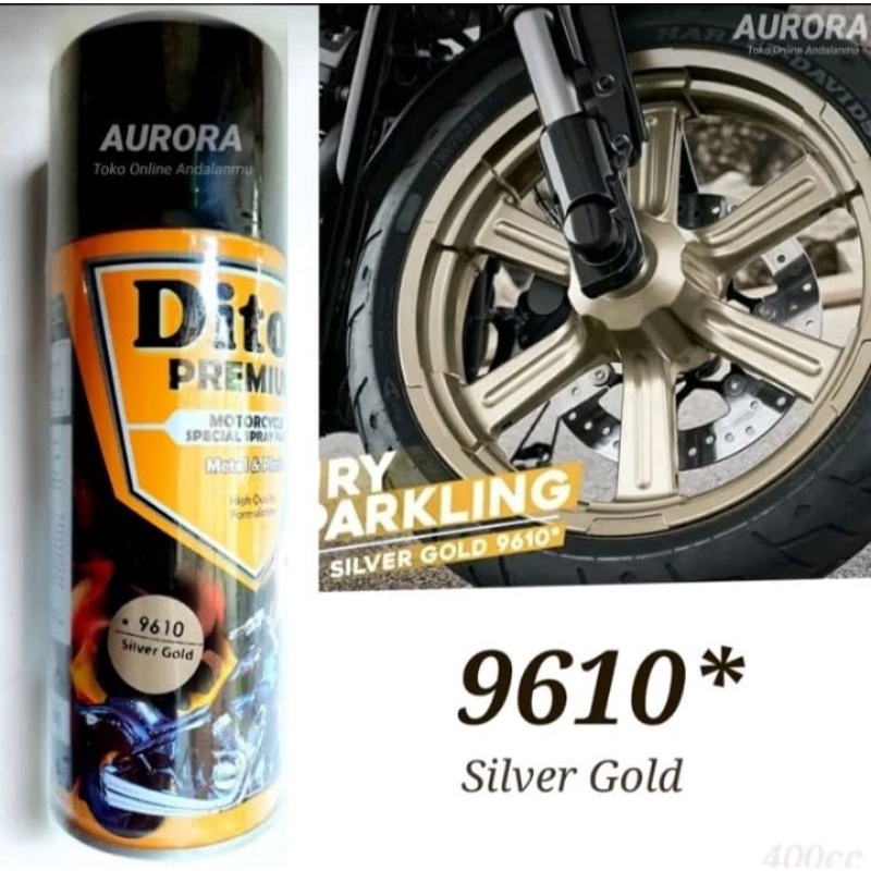 Cat Pilok Diton Premium 9610* Silver Gold 400ml Silfer Emas Velg Vario Pilox Pylox Tahan Bensin