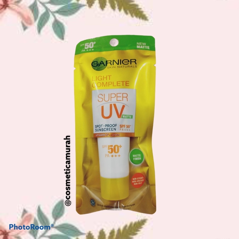 [ 30 ml / besar ] garnier super uv spf 50 pa++++ 30 ml -- garnier susncreen matte spf 50 isi 30 ml besar