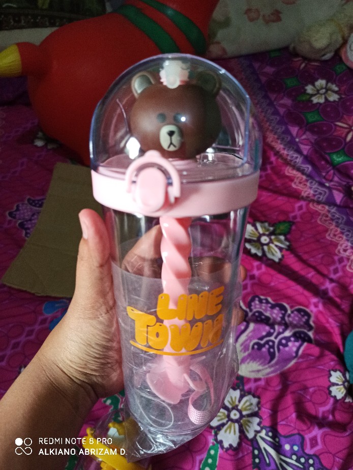 Botol Minum Aduk / Gelas Aduk Sedot Karakter Zb5403