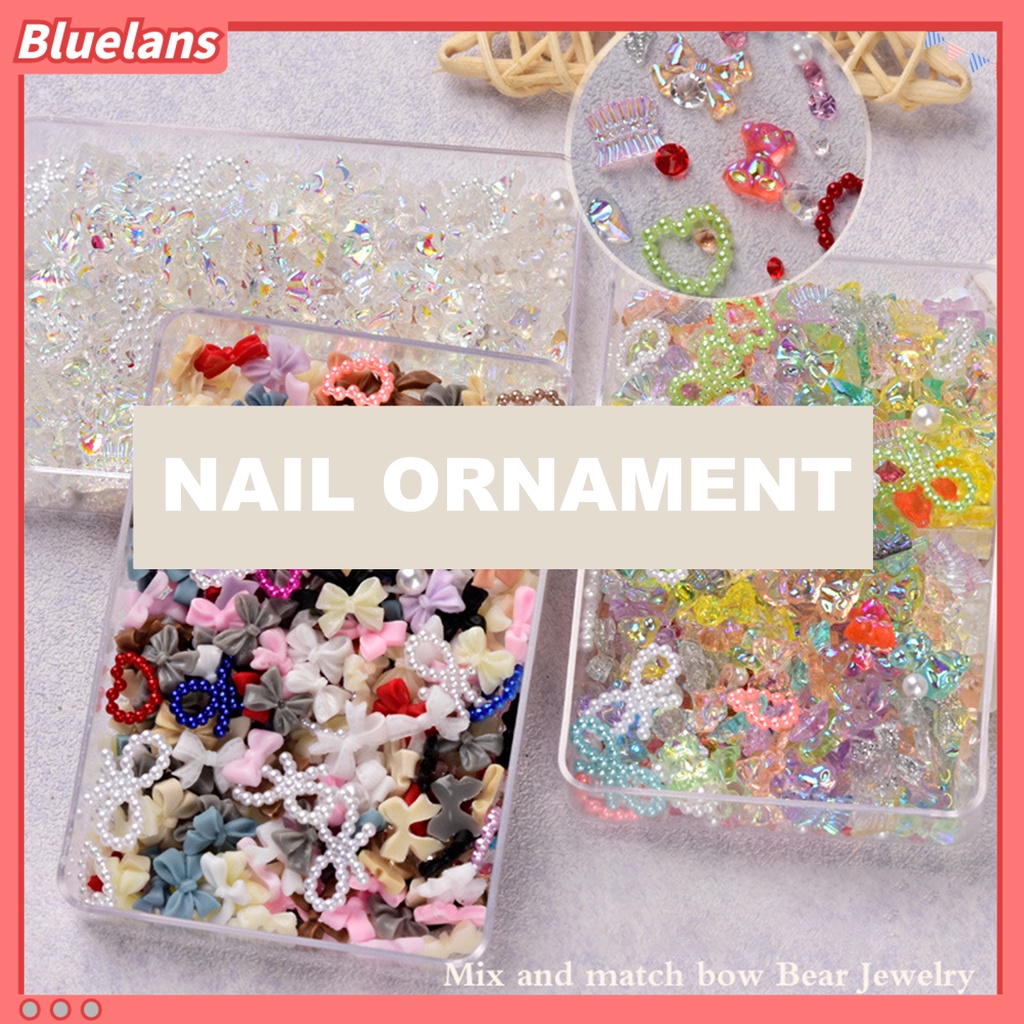 Bluelans 1 Kotak Ornamen Kuku 3D 50g Untuk Dekorasi Manicure Wanita