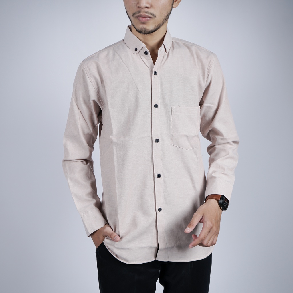 Kemeja Pria - Kemeja Pria Polos Basic Lengan Panjang M L XL XXL