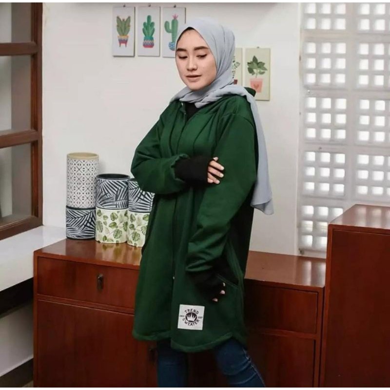 LONG RH Zipper II SWEATER HIJAB II SWEATER WANITA MURAH #LRZ