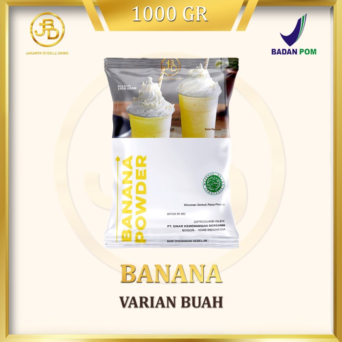 

DISKON - (BISA COD) Bubuk Minuman Premium Banana 1Kg || Jakarta Bubble Drink