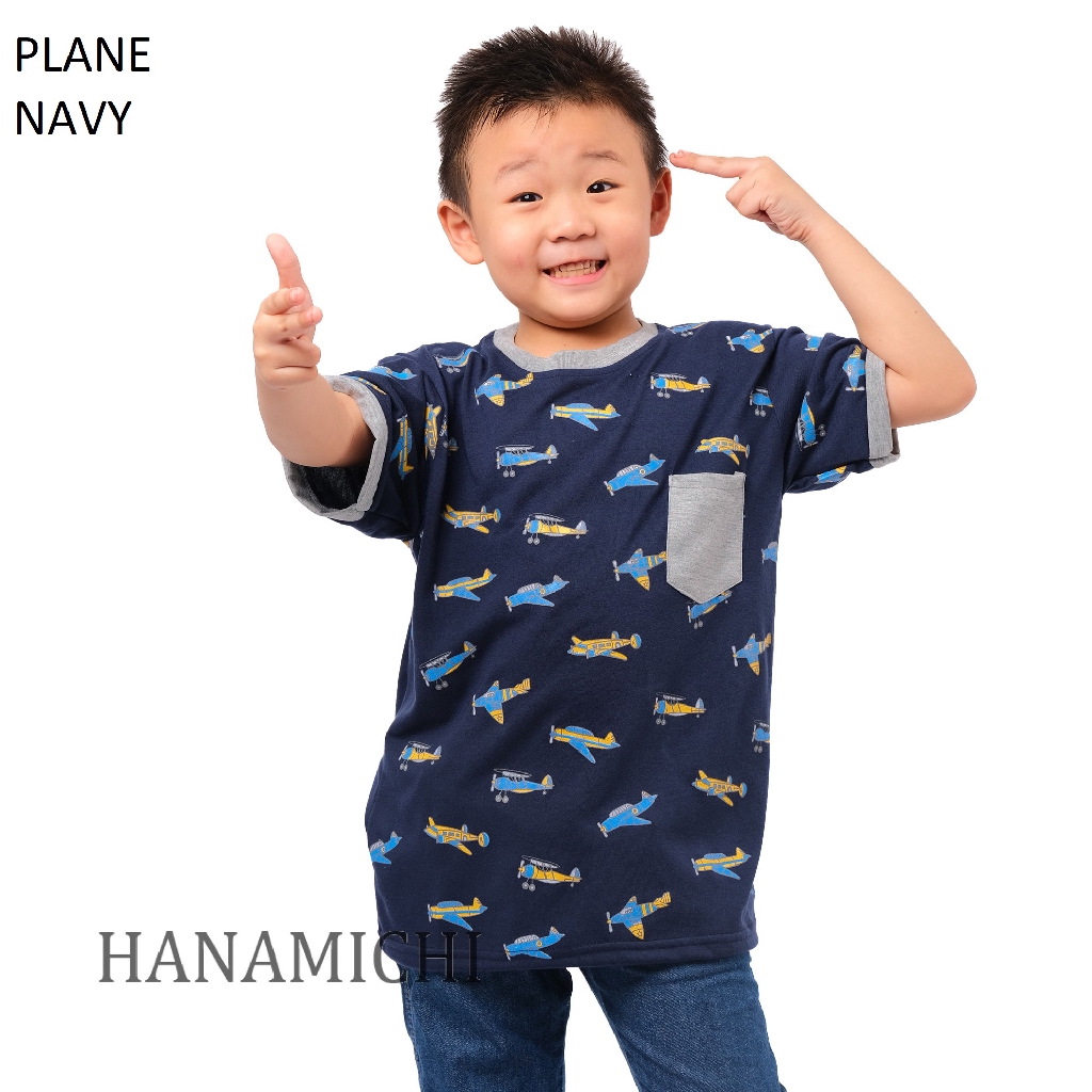 Hanamichi PLANE Kaos Anak Sablon Lengan Pendek