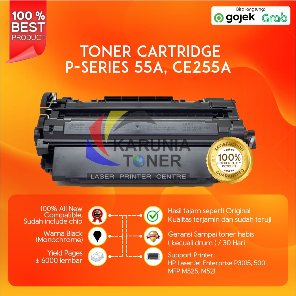 Toner Cartridge P SERIES 55A CE255A LaserJet P3010 P3015 MFP M525dn NEW