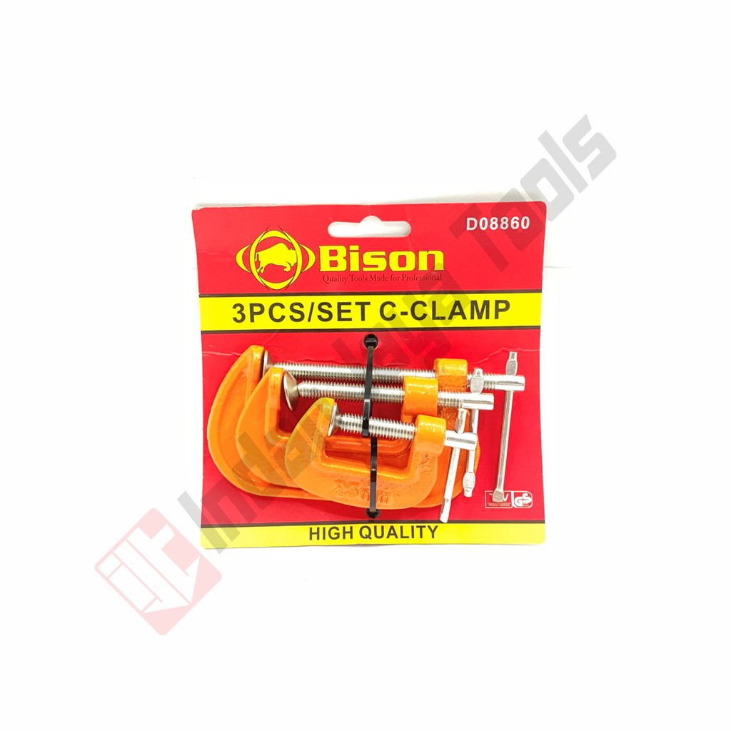 BISON D08860 Klem C Set 3 Pcs - Catok Clamp 1 2 3 Inch