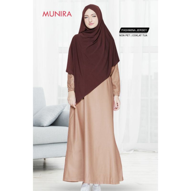 Pashmina Jersey Premium Munira Praktis Adem Simple
