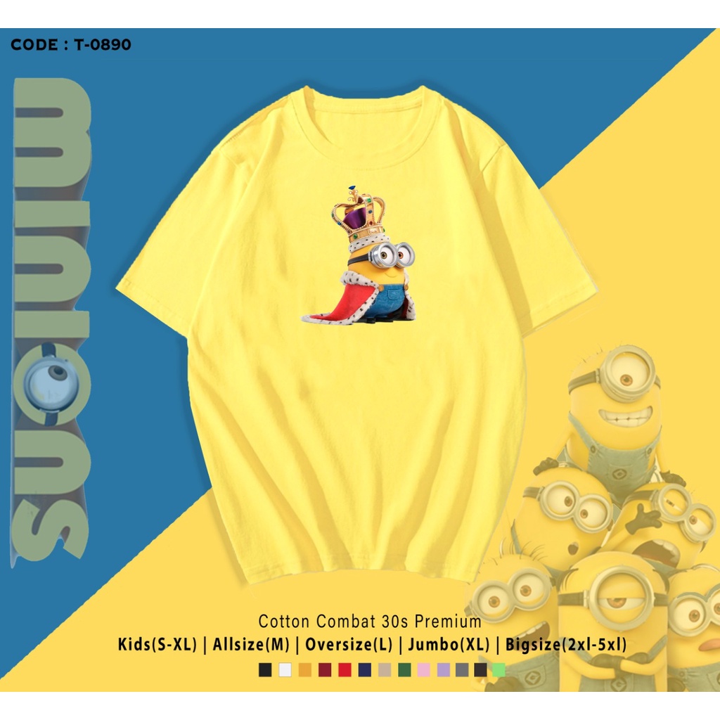 T-SHIRT / KAOS UNISEX KING BOB 1 MINIONS / REAL PICTURE / BAHAN ADEM / COMBED 30S / CUSTOM TEE