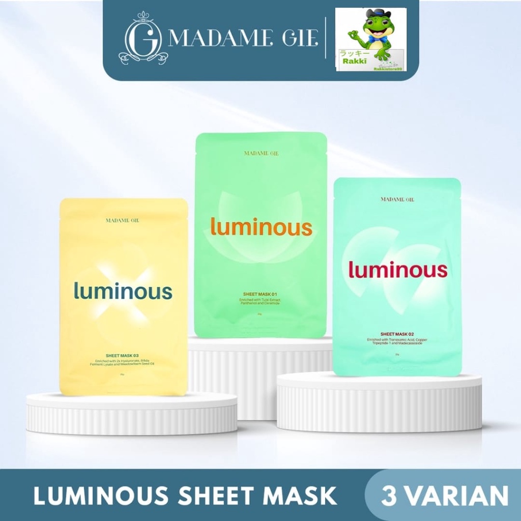 ❣️Rakkistore99❣️ Madame Gie Luminous Sheet Mask - Skincare Masker Wajah